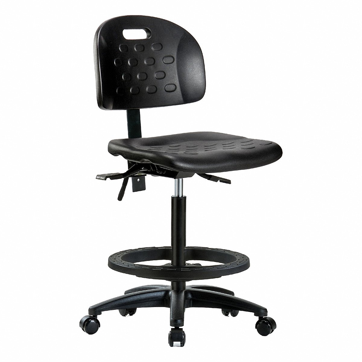 E Com Seating Poly Chair, High, Tilt, Fr, Cast, Black (BR-HPHBCH-RG-T1-A0-BF-RC-BLK)