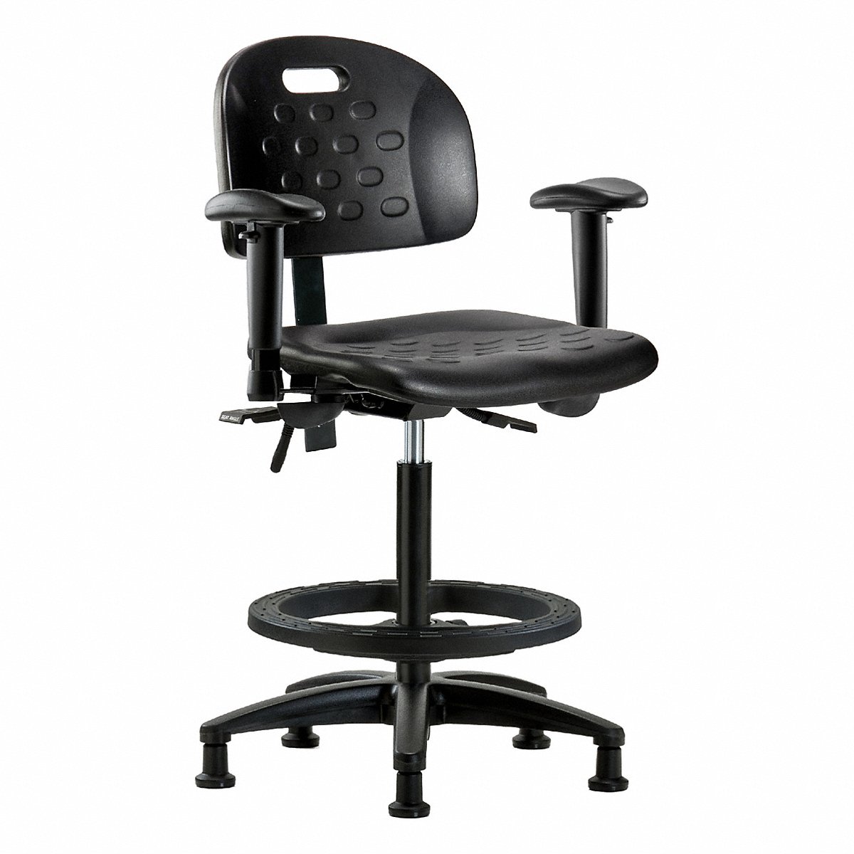 E Com Seating Poly Chair, Hi, Tilt, Aa, Fr, Stat, Blk (BR-HPHBCH-RG-T1-A1-BF-RG-BLK)