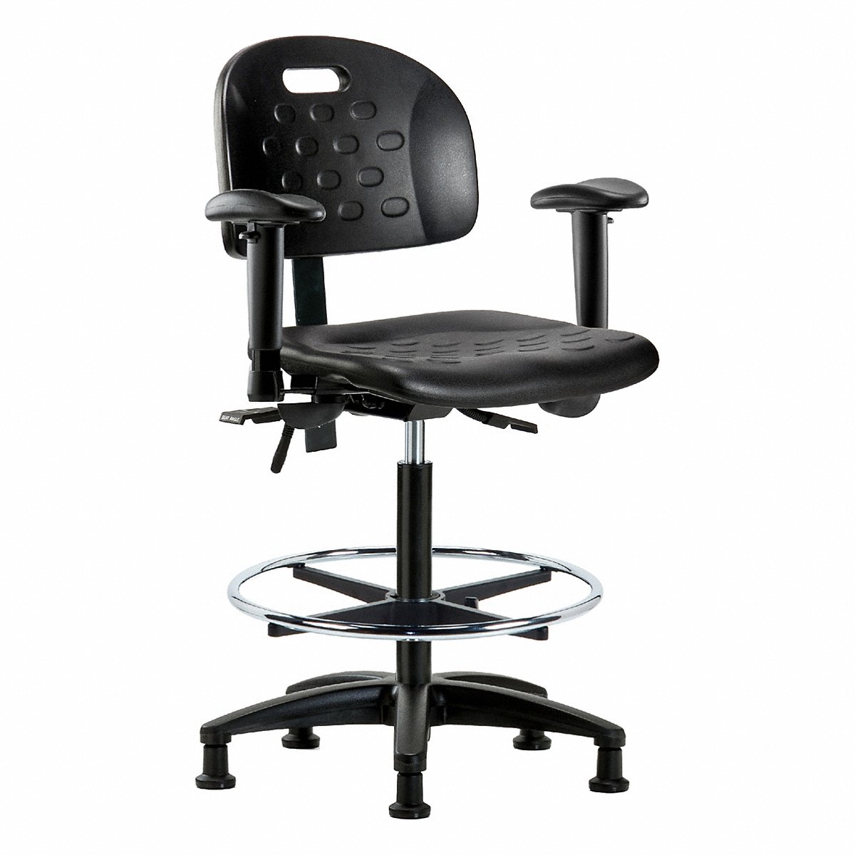 E Com Seating Poly Chair, High, Aa, Fr, Glides, Black (BR-HPHBCH-RG-T0-A1-CF-RG-BLK)