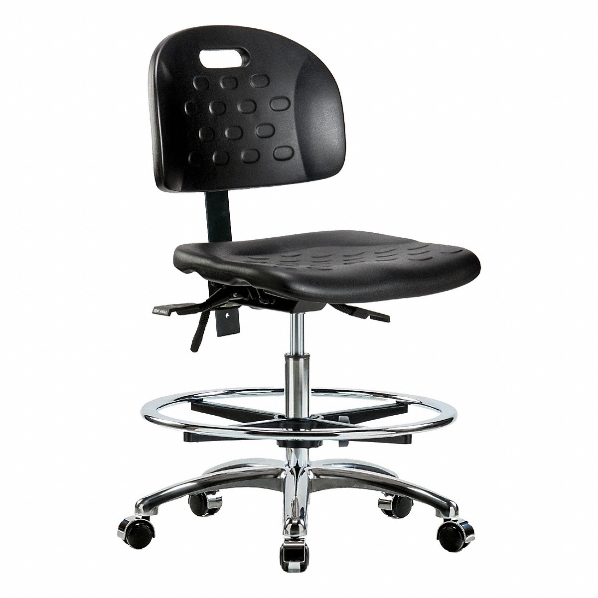 E Com Seating Poly Chr Chrm, Med, Tilt, Fr, Cast, Blk (BR-HPMBCH-CR-T1-A0-CF-CC-BLK)