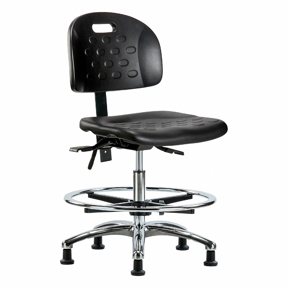 E Com Seating Poly Chair Chrome, Med, Fr, Stat, Black (BR-HPMBCH-CR-T0-A0-CF-RG-BLK)