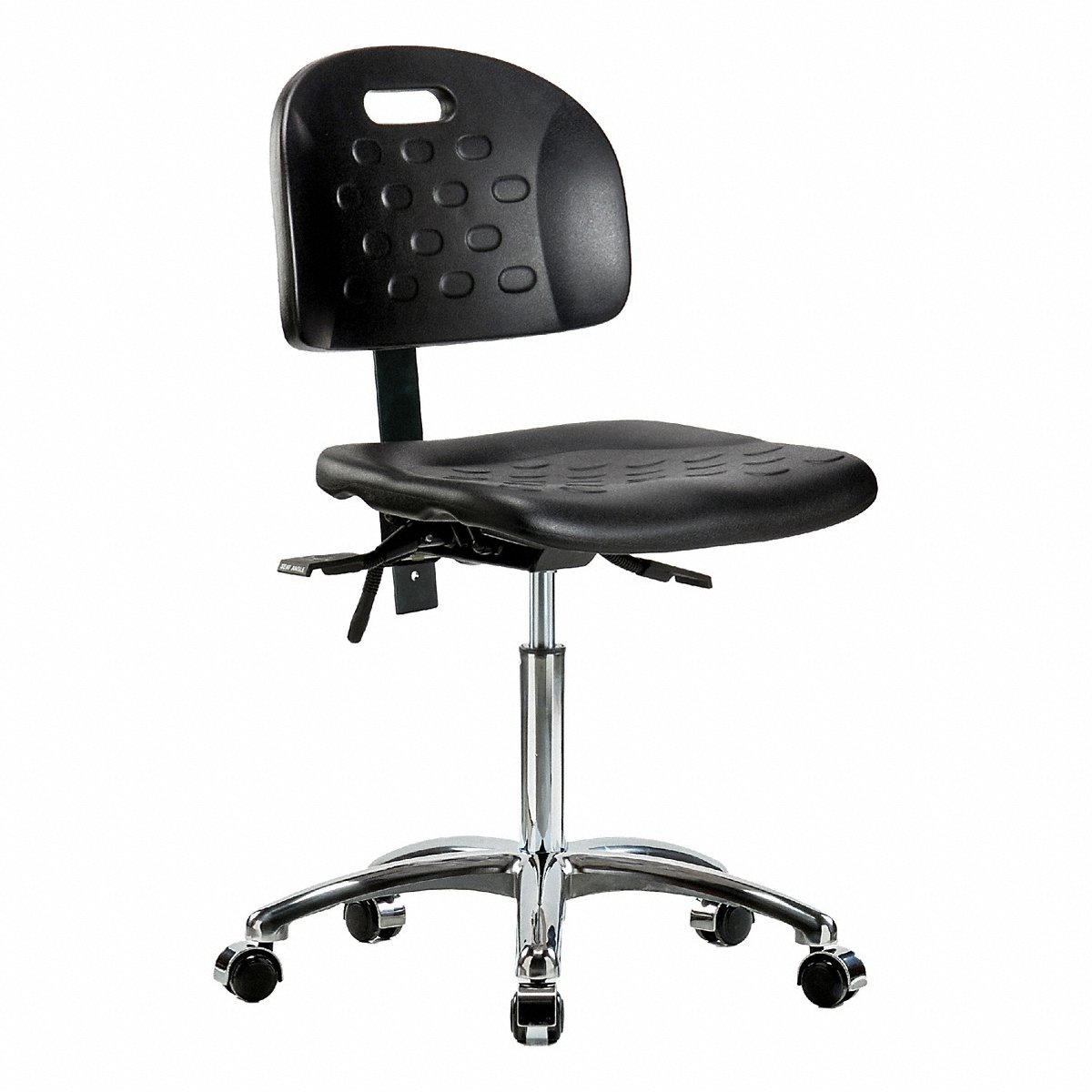 E Com Seating Poly Chair Chrome, Med, Casters, Black (BR-HPMBCH-CR-T0-A0-NF-CC-BLK)