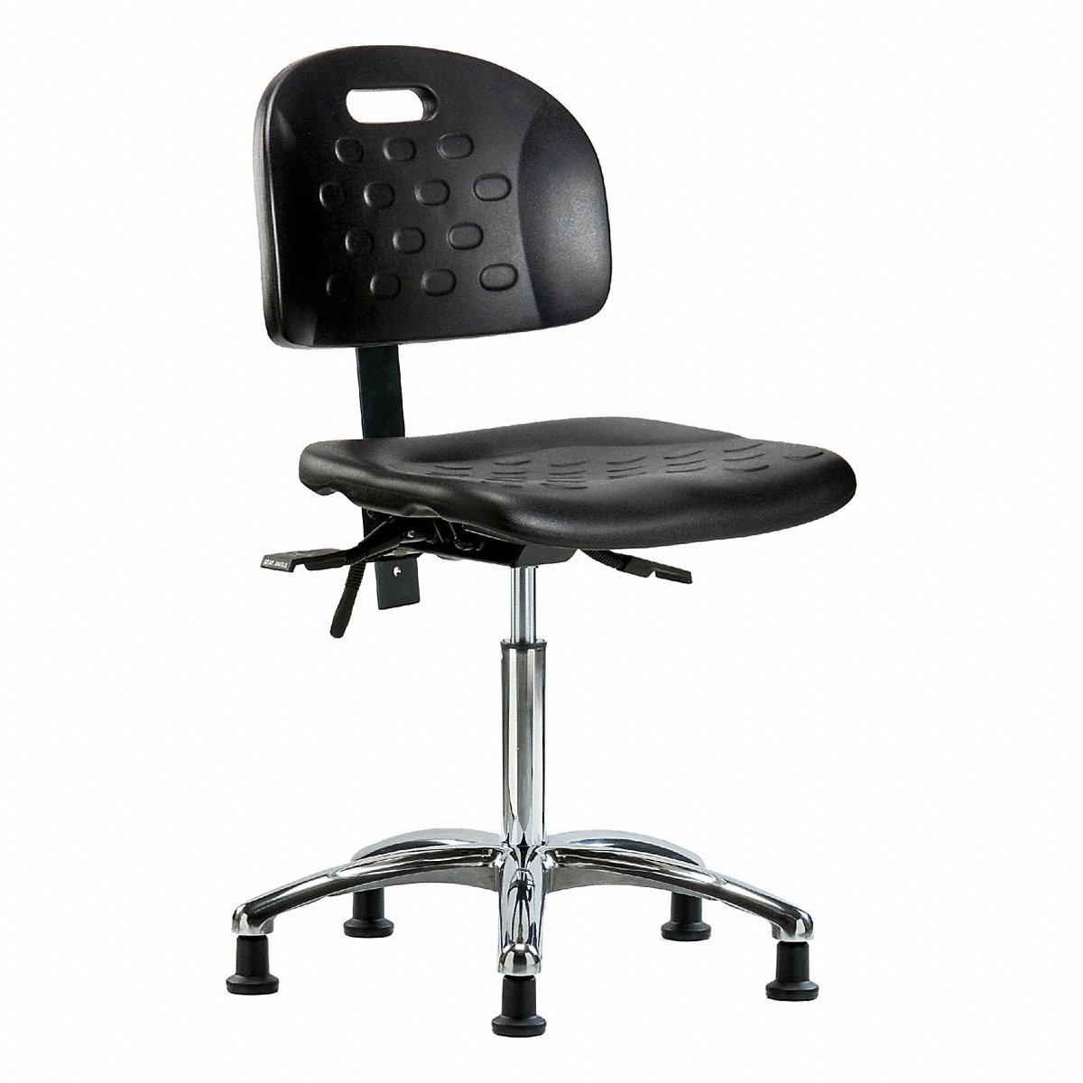 E Com Seating Poly Chair Chrome, Med, Tilt, Stat, Blk (BR-HPMBCH-CR-T1-A0-NF-RG-BLK)