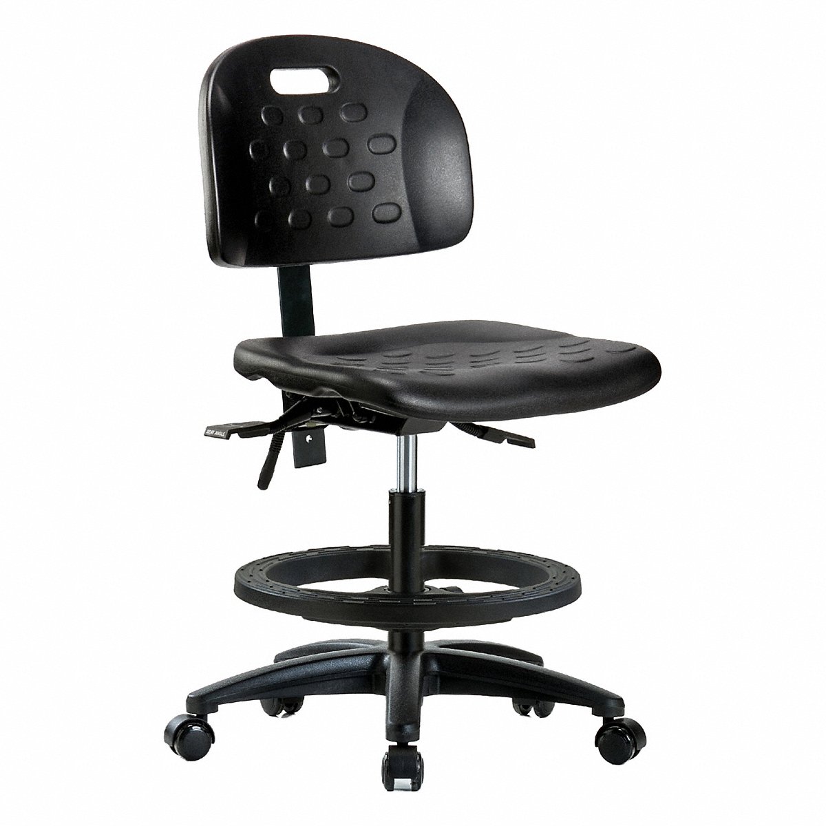 E Com Seating Poly Chair, Med, Tilt, Fr, Cast, Black (BR-HPMBCH-RG-T1-A0-BF-RC-BLK)