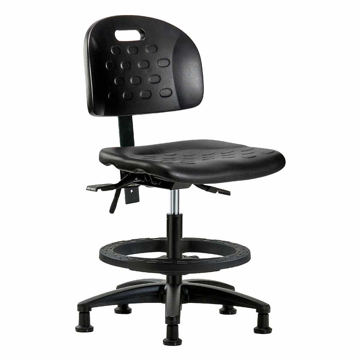 E Com Seating Poly Chair, Med, Tilt, Fr, Glides, Black (BR-HPMBCH-RG-T1-A0-BF-RG-BLK)