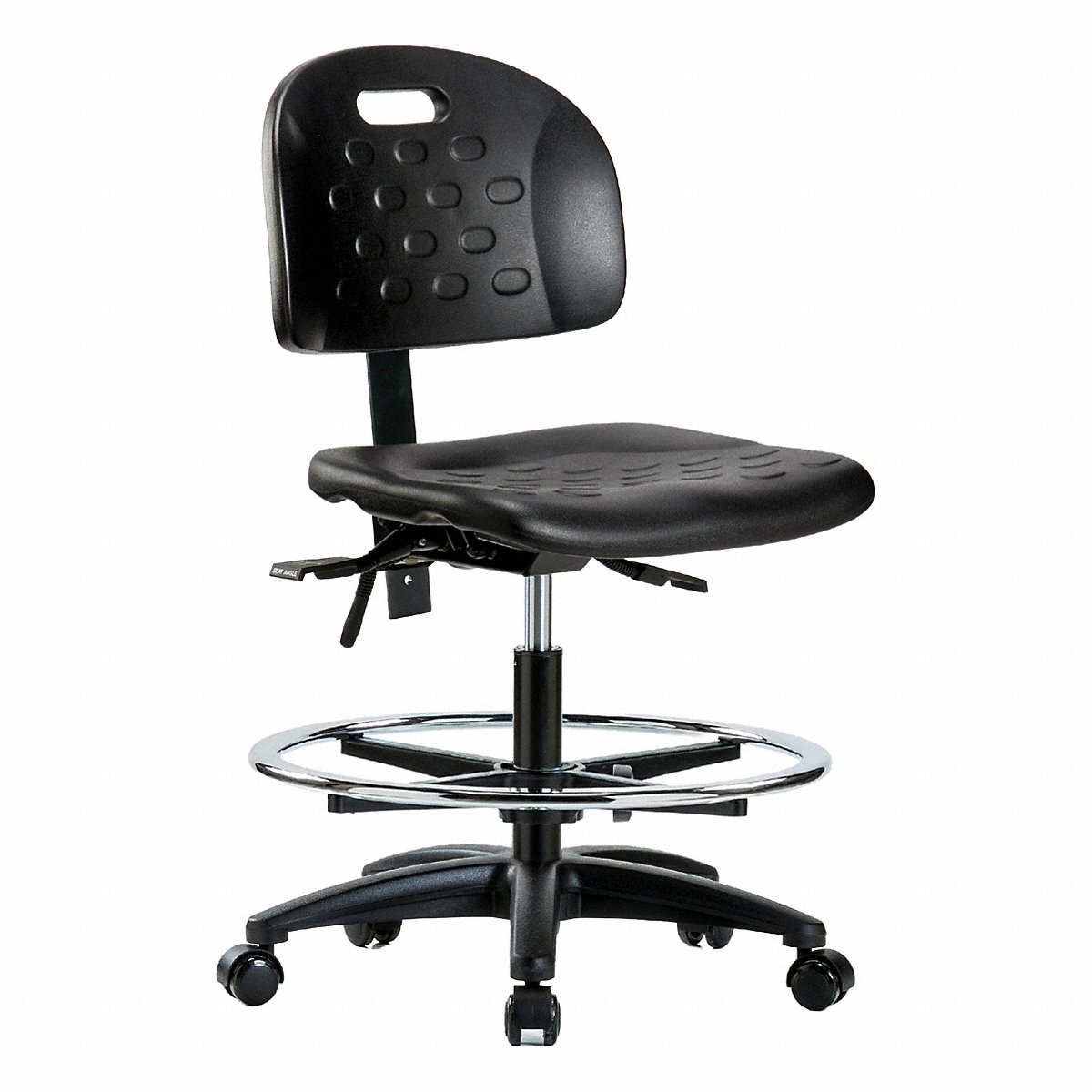 E Com Seating Poly Chair, Med, Tilt, Fr, Cast, Black (BR-HPMBCH-RG-T1-A0-CF-RC-BLK)
