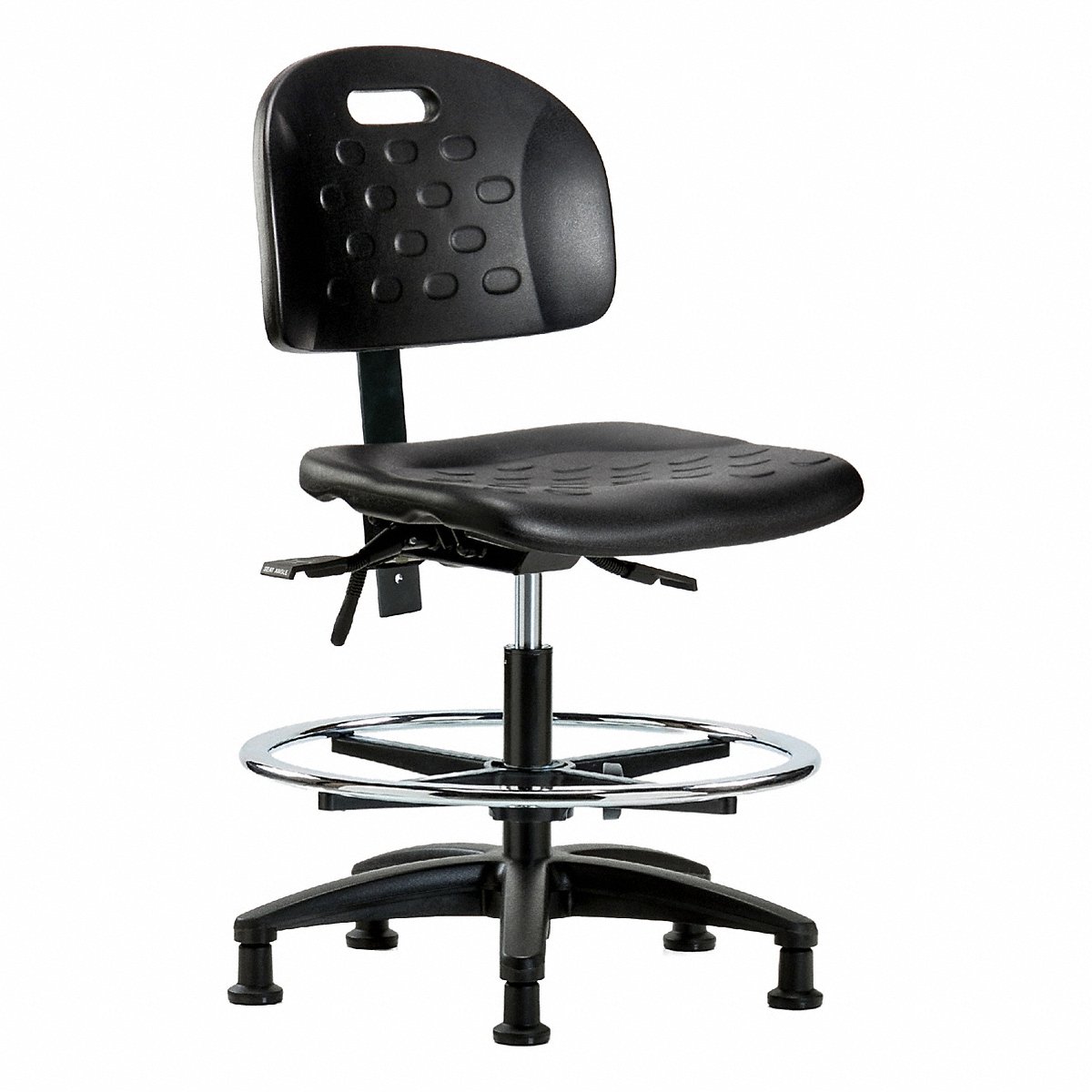 E Com Seating Poly Chair, Med, Tilt, Fr, Glides, Black (BR-HPMBCH-RG-T1-A0-CF-RG-BLK)