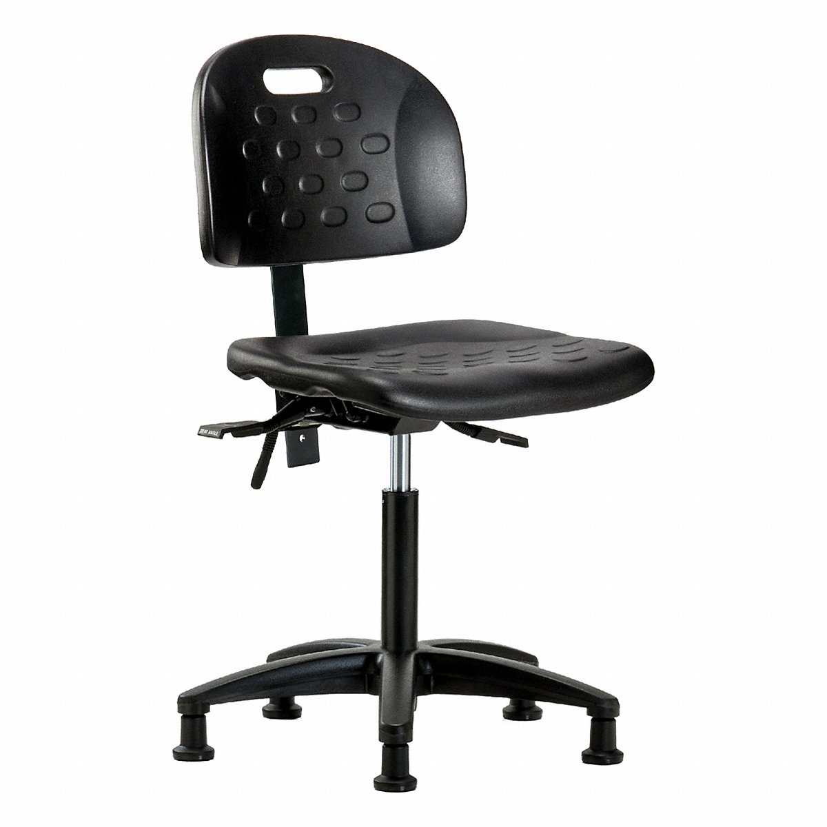 E Com Seating Poly Chair, Med, Tilt, Glides, Black (BR-HPMBCH-RG-T1-A0-NF-RG-BLK)