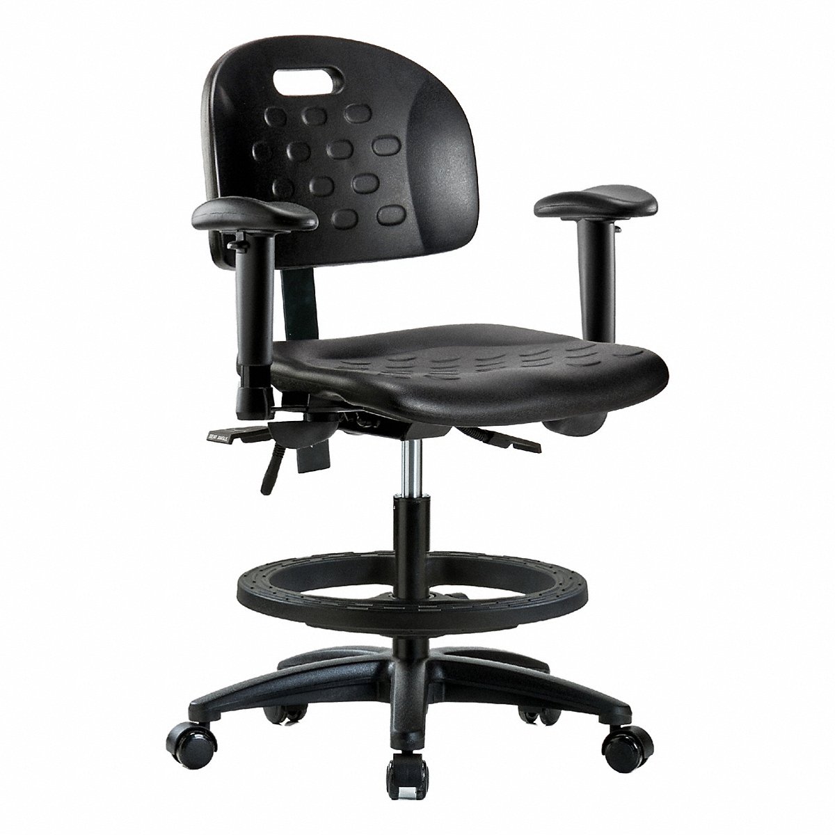 E Com Seating Poly Chair, Med, Tilt, Aa, Fr, Cast, Blk (BR-HPMBCH-RG-T1-A1-BF-RC-BLK)