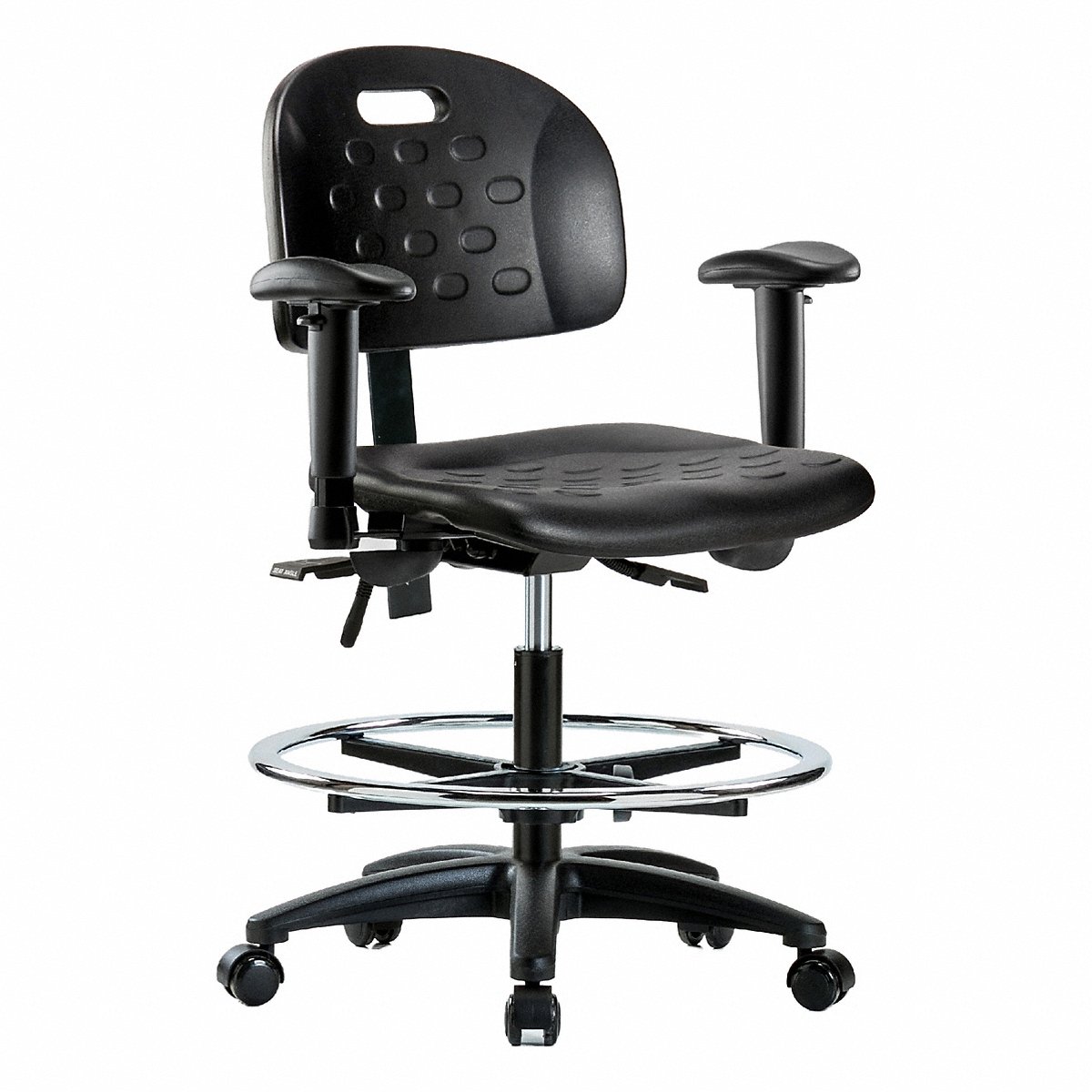 E Com Seating Poly Chair, Med, Tilt, Aa, Fr, Cast, Blk (BR-HPMBCH-RG-T1-A1-CF-RC-BLK)