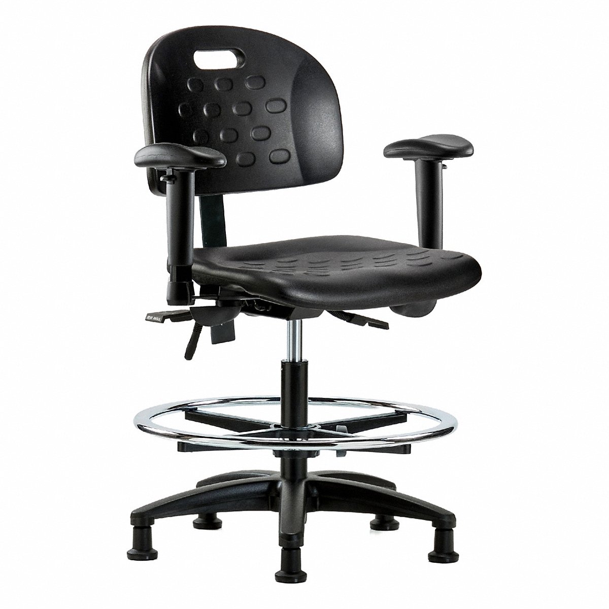 E Com Seating Poly Chair, Med, Tilt, Aa, Fr, Stat, Blk (BR-HPMBCH-RG-T1-A1-CF-RG-BLK)