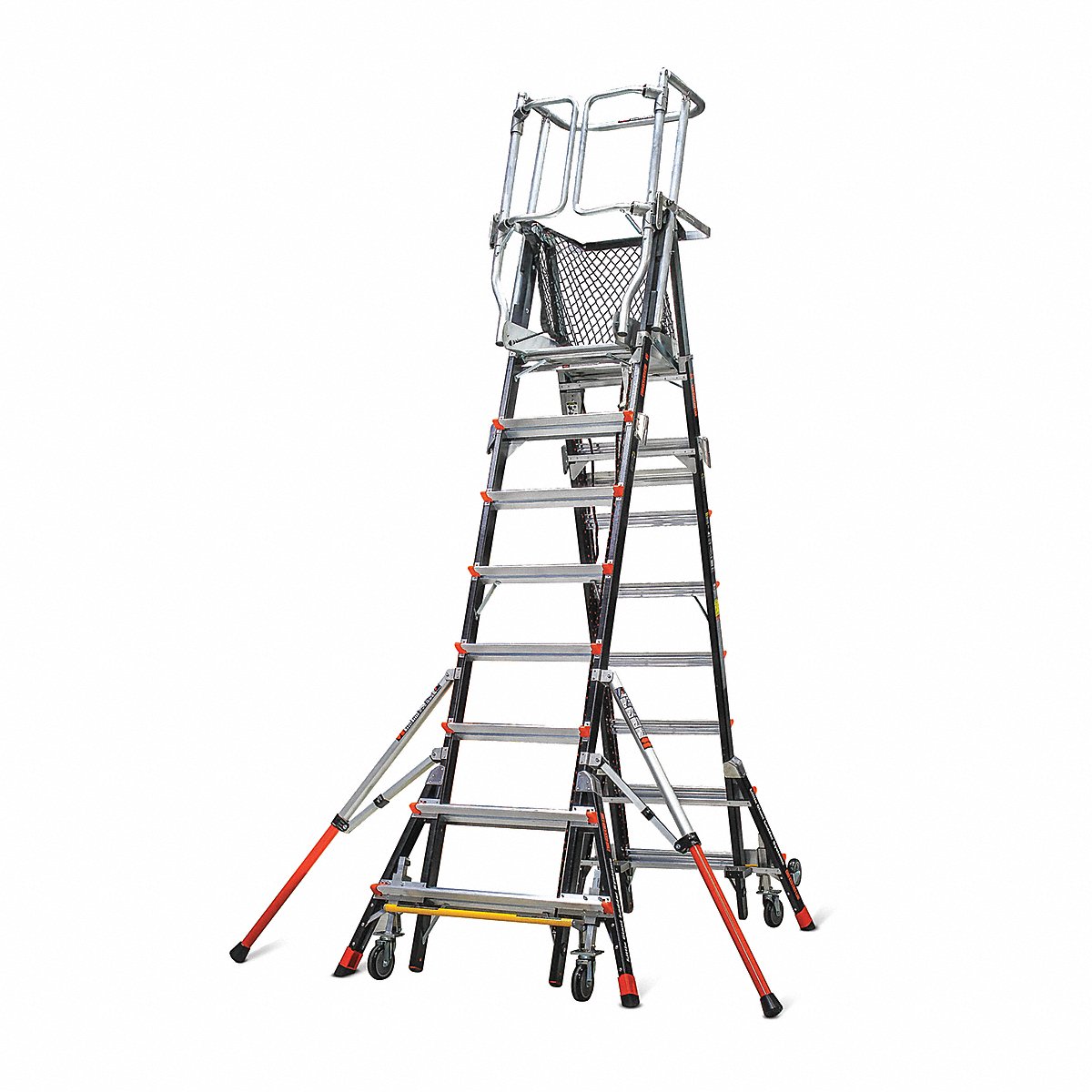Little Giant Adj. Cage Pltfrm Lddr, 14Ft, Fbrglss, 375Lb, 14ft (18515-240)
