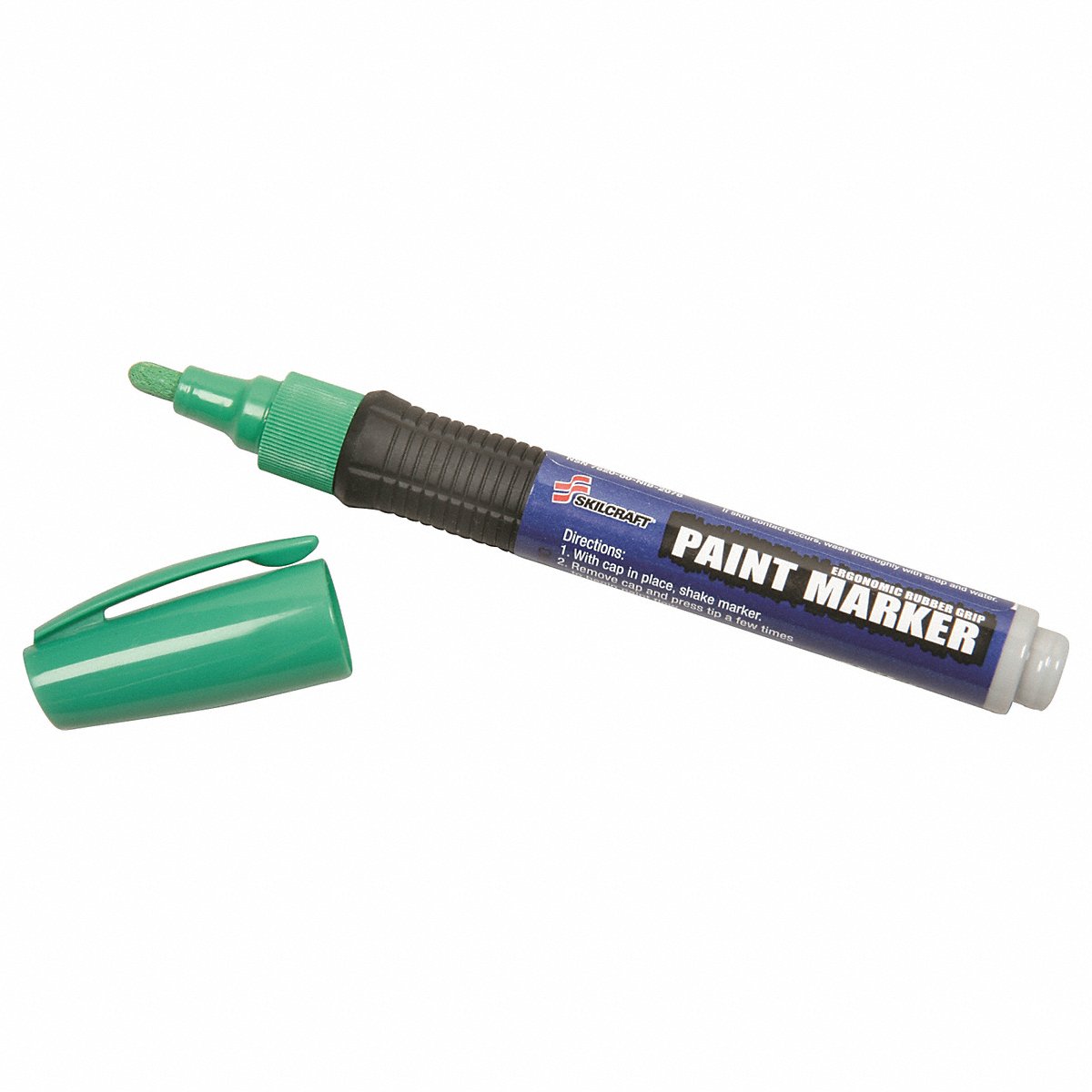 SKILCRAFT 7520-01-588-9101 Medium Point Paint Marker, Green Ink (Pack of 6)