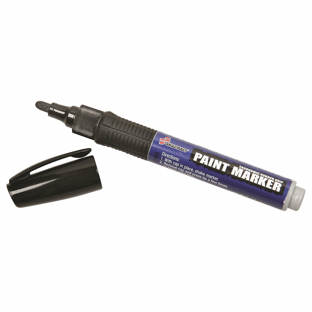 SKILCRAFT 7520-01-588-9099 Medium Point Paint Marker, Black Ink (Pack of 6)