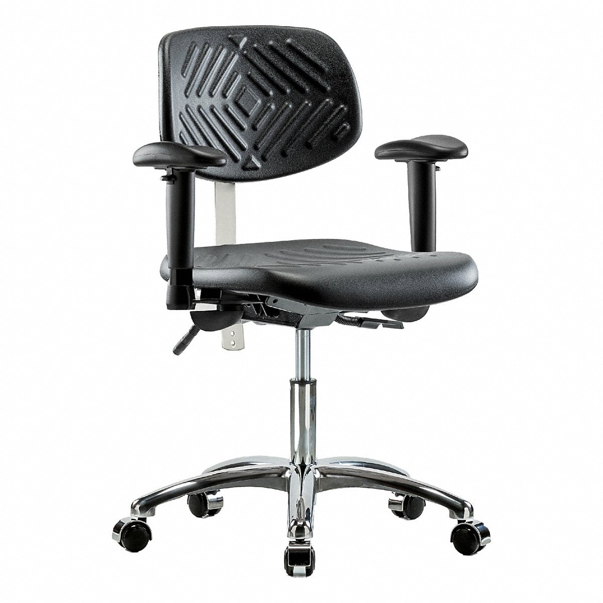 E Com Seating Poly Cr Chair, Low, Tilt, Aa, Cast, Blk (BR-NCR-PDHCH-CR-T1-A1-CC-BLK)