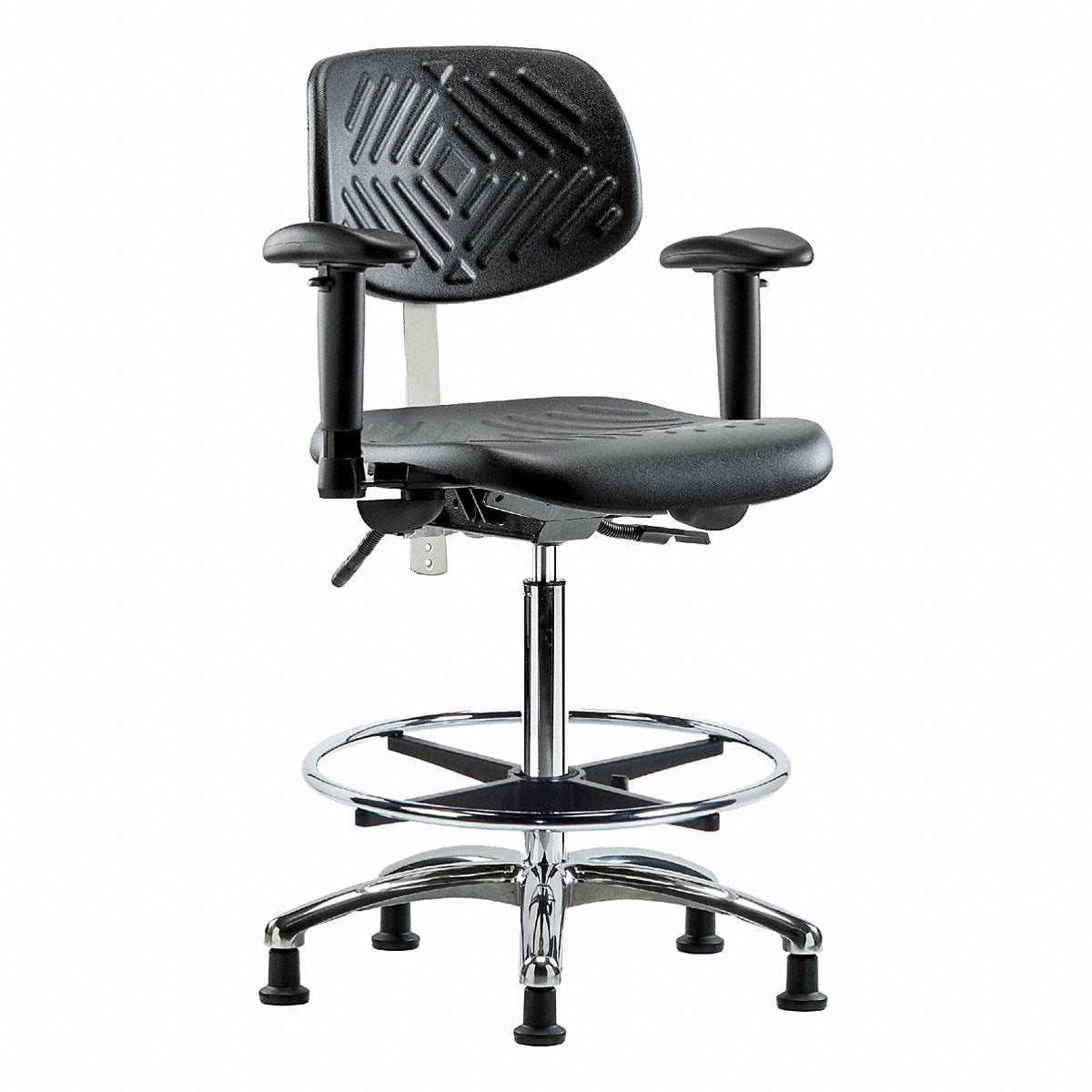 E Com Seating Poly Cr Chair, Hi, T, Aa, Fr, Stat, Blk (BR-NCR-PHBCH-CR-T1-A1-CF-RG-BLK)