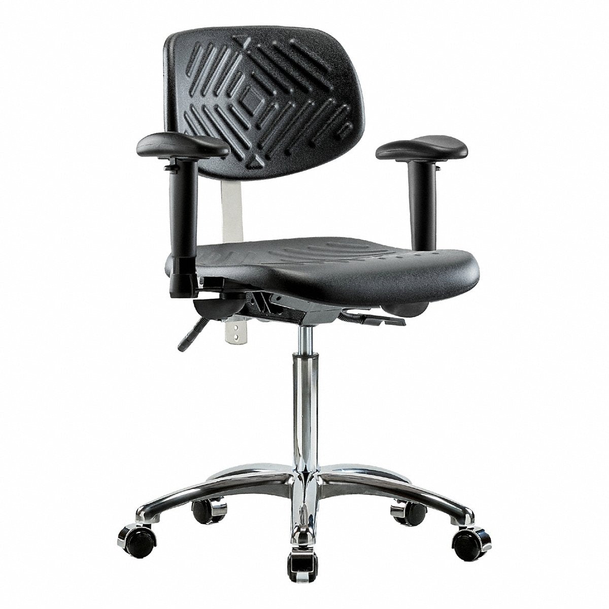E Com Seating Poly Cr Chair, Med, Tilt, Aa, Cast, Blk (BR-NCR-PMBCH-CR-T1-A1-NF-CC-BLK)
