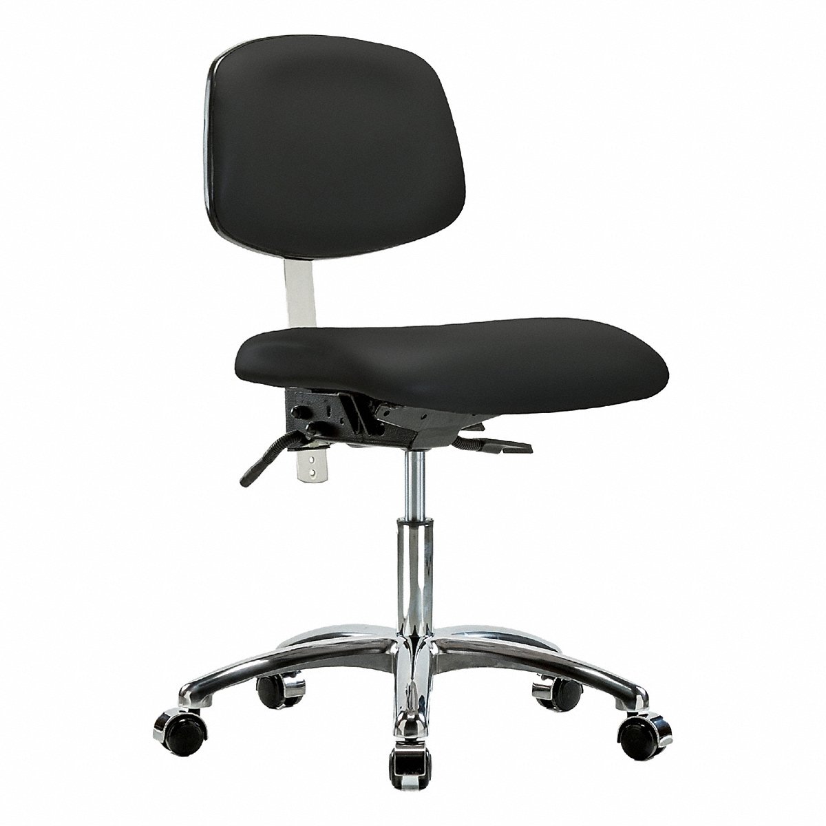 E Com Seating Vinyl Clean Room Chair, Low, Cast, Blk (BR-NCR-VDHCH-CR-T0-A0-CC-8540)