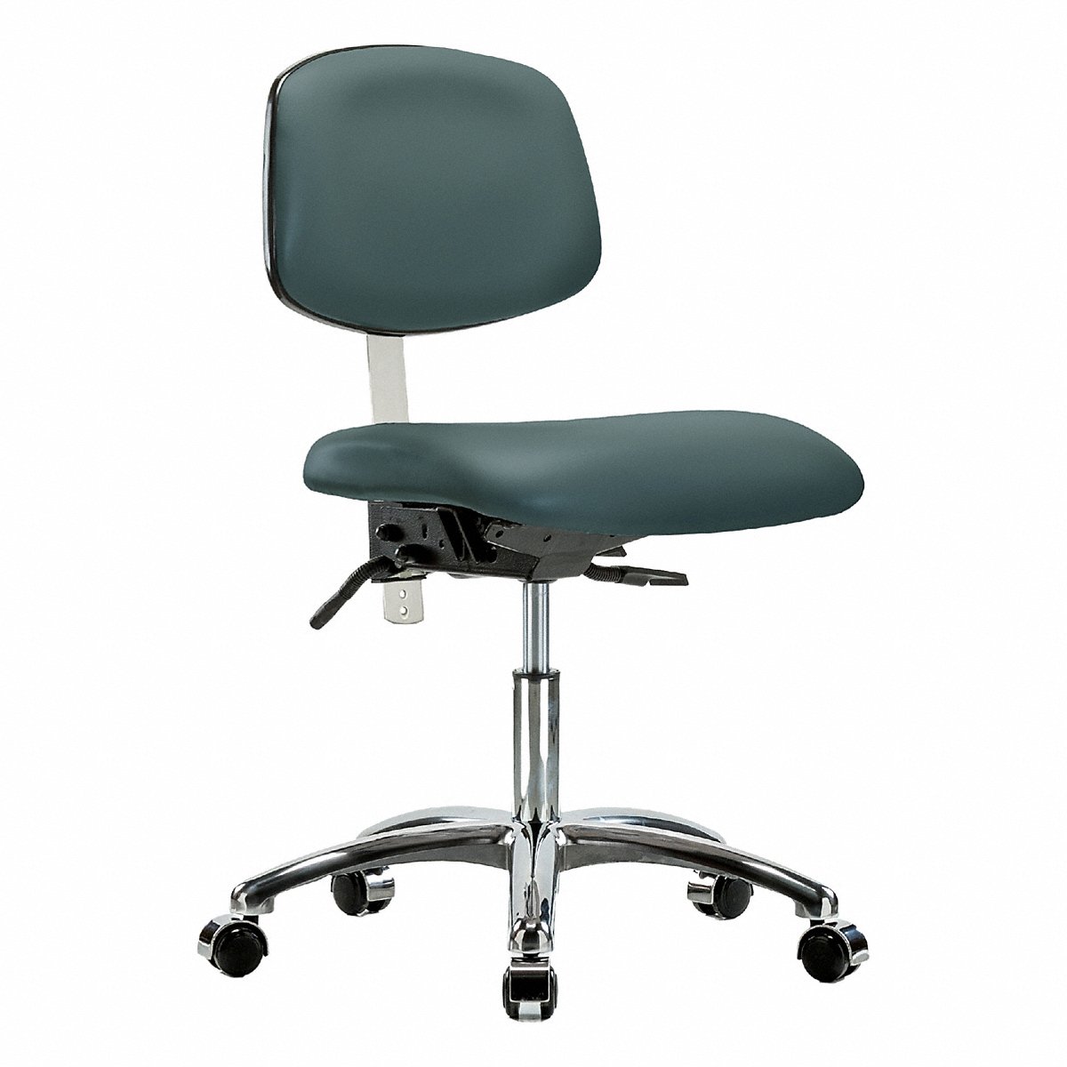 E Com Seating Vinyl Clean Room Chair, Low, Cast, Blue (BR-NCR-VDHCH-CR-T0-A0-CC-8546)