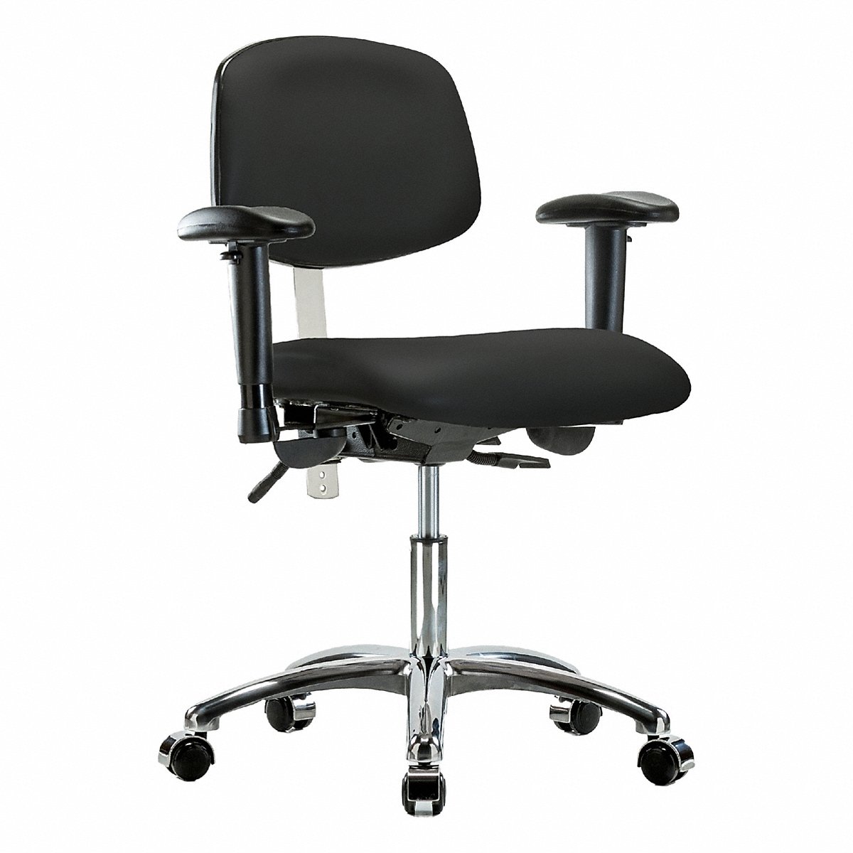 E Com Seating Vinyl Cr Chair, Low, T, Aa, Cast, Blk (BR-NCR-VDHCH-CR-T1-A1-CC-8540)