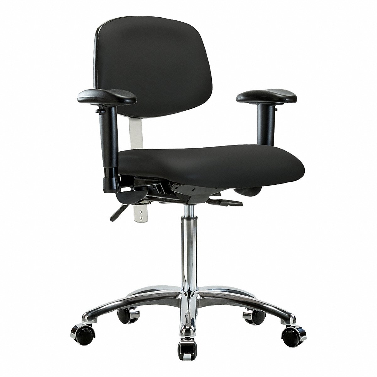 E Com Seating Vinyl Cr Chair, Med, T, Aa, Cast, Blk (BR-NCR-VMBCH-CR-T1-A1-NF-CC-8540)
