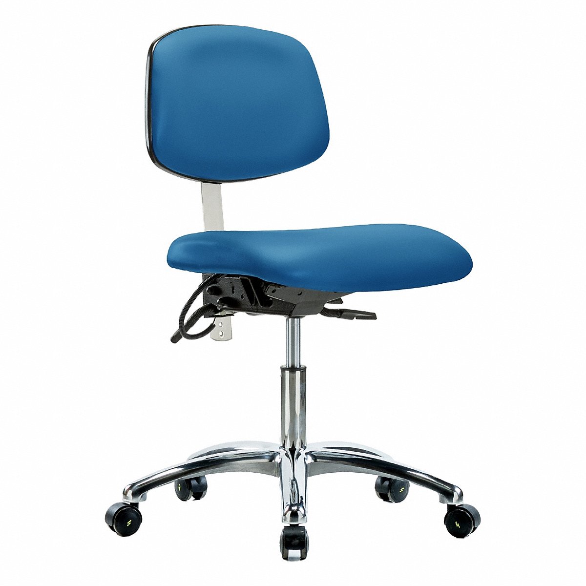 E Com Seating Vin Clean Room/Esd, Dsk, T, Cstrs, Blu (BR-NECR-DHCH-CR-T1-A0-EC-ESDBLU)