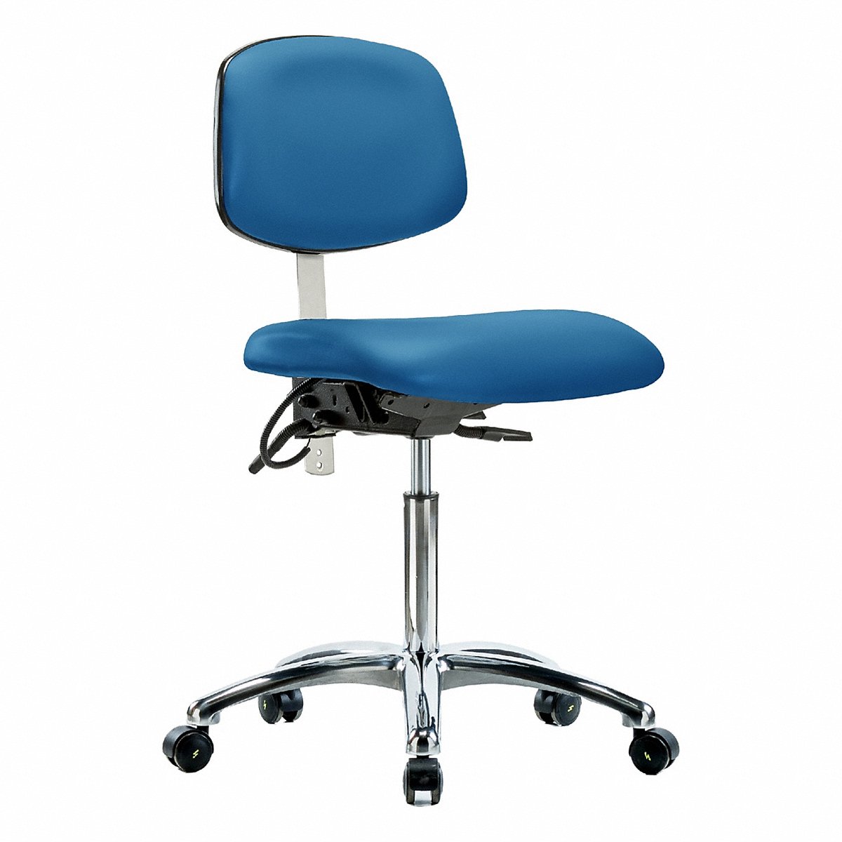 E Com Seating Vin Clean Room/Esd, Med, T, Cstrs, Blu (BR-NECR-MBCH-CR-T1-A0-NF-EC-ESDBLU)