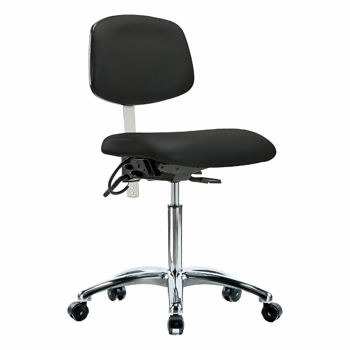 E Com Seating Vin Clean Room/Esd, Med, T, Cstrs, Blk (BR-NECR-MBCH-CR-T1-A0-NF-EC-ESDBLK)