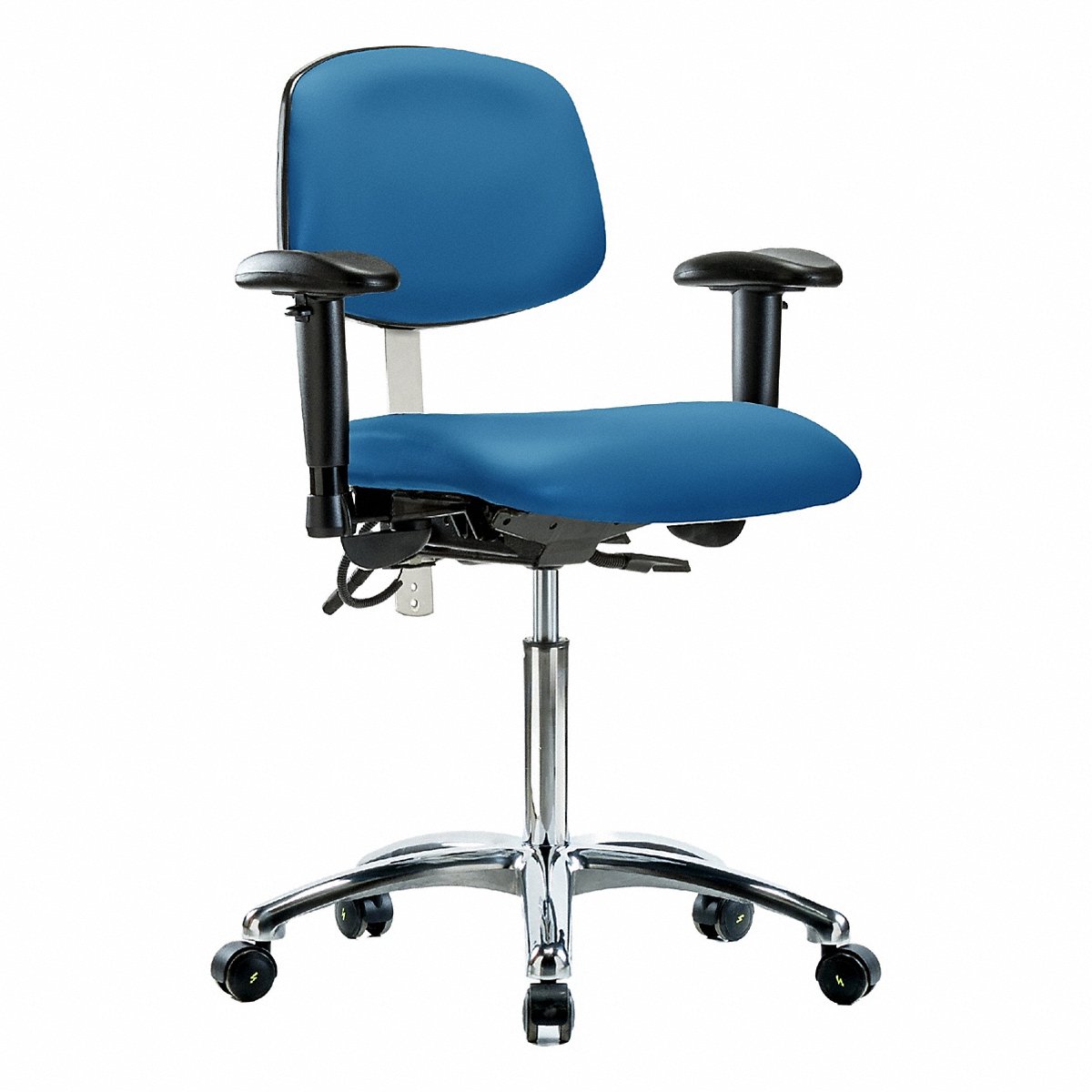 E Com Seating Vin Clean Room/Esd, Med, Aa, Cstrs, Blu (BR-NECR-MBCH-CR-T0-A1-NF-EC-ESDBLU)
