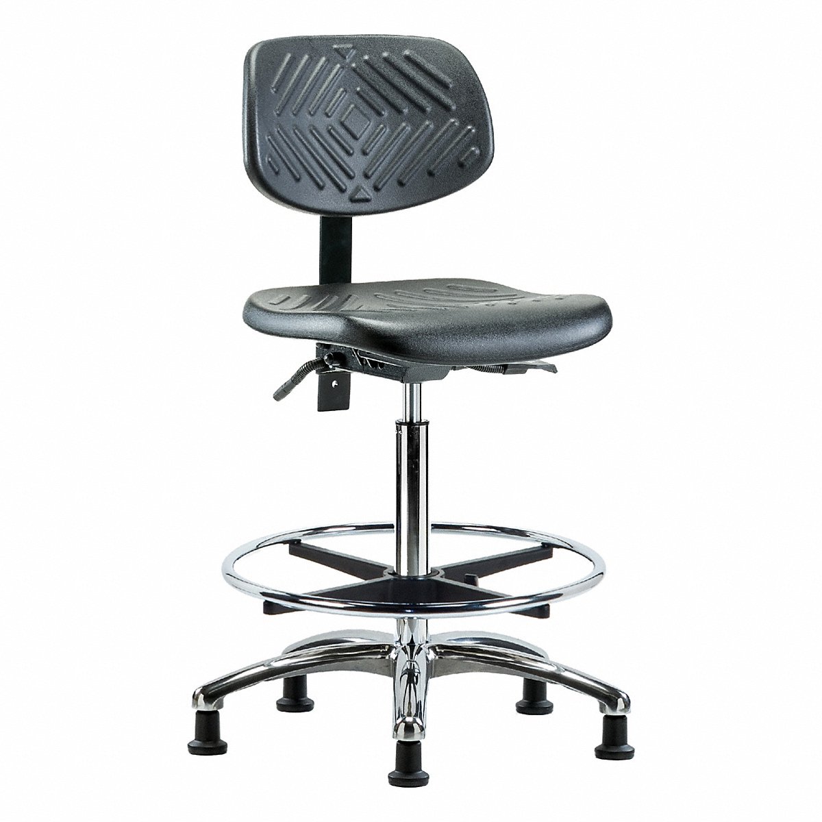 E Com Seating Poly Chair Chrome, High, Fr, Stat, Black (BR-PHBCH-CR-T0-A0-CF-RG-BLK)