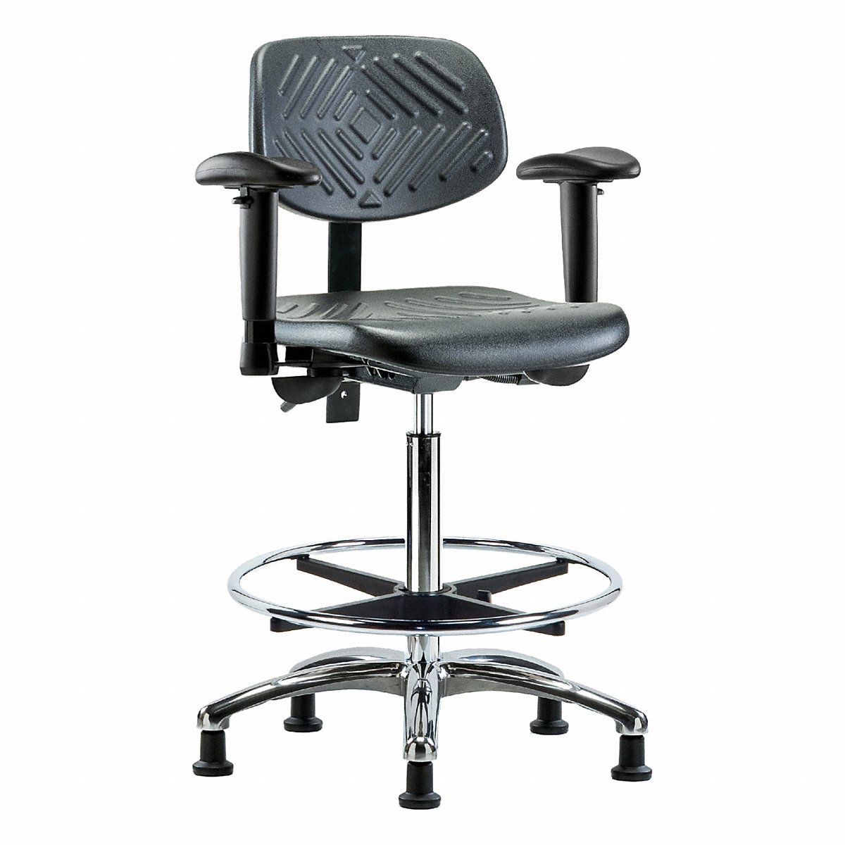 E Com Seating Poly Chr Chrm, High, Aa, Fr, Stat, Blk (BR-PHBCH-CR-T0-A1-CF-RG-BLK)