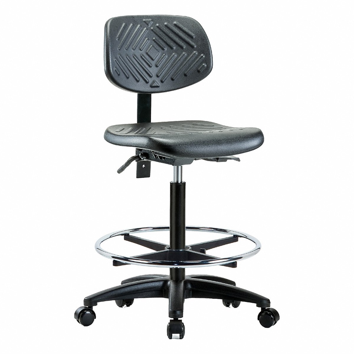 E Com Seating Poly Chair, High, Tilt, Fr, Cast, Black (BR-PHBCH-RG-T1-A0-CF-RC-BLK)