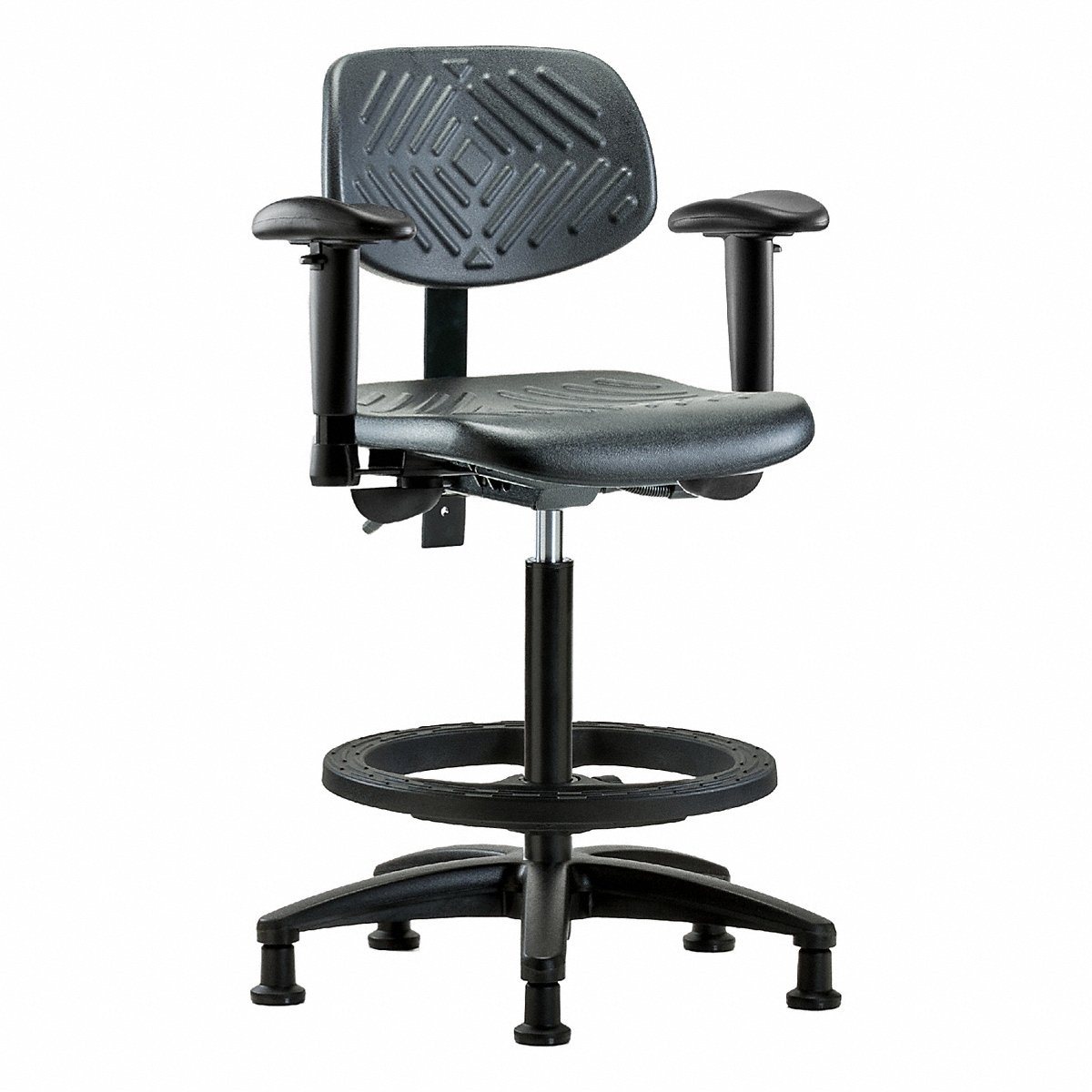 E Com Seating Poly Chair, Hi, Tilt, Aa, Fr, Stat, Blk (BR-PHBCH-RG-T1-A1-BF-RG-BLK)