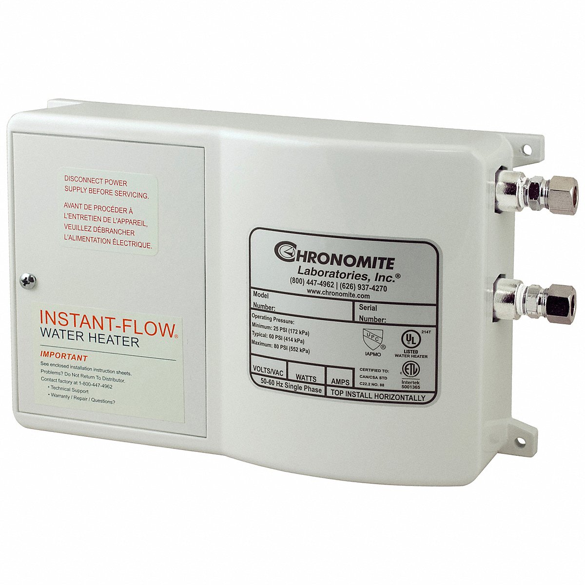 Chronomite Labs Electric Tankless Water Heater, 277V (SR-30/277 HTR-I)