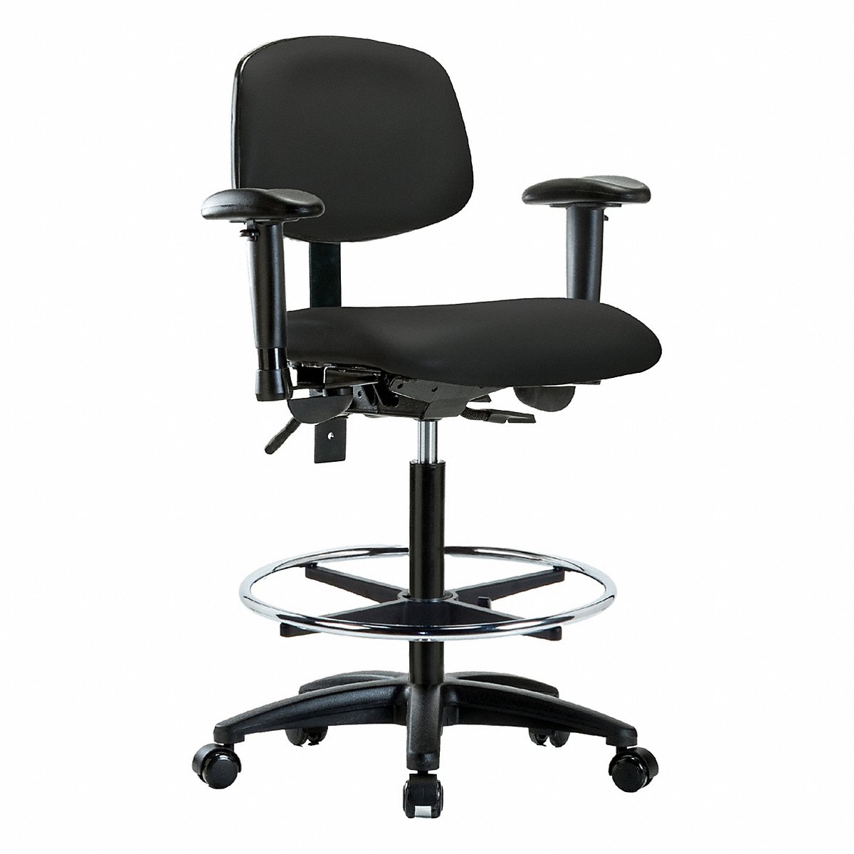 E Com Seating Vinyl Chair, Hi, T, Aa, Fr, Cast, Blk (BR-VHBCH-RG-T1-A1-CF-RC-8540)