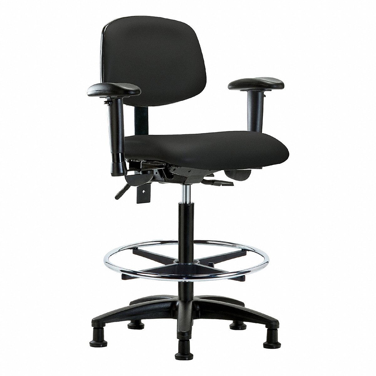 E Com Seating Vinyl Chair, Hi, T, Aa, Fr, Stat, Blk (BR-VHBCH-RG-T1-A1-CF-RG-8540)