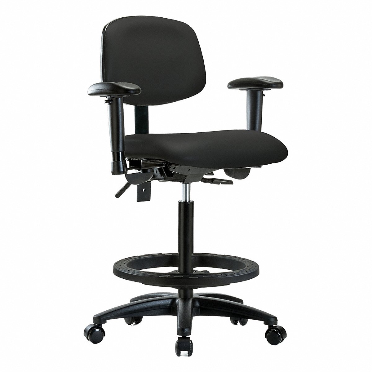 E Com Seating Vinyl Chair, Hi, T, Aa, Fr, Cast, Blk (BR-VHBCH-RG-T1-A1-BF-RC-8540)