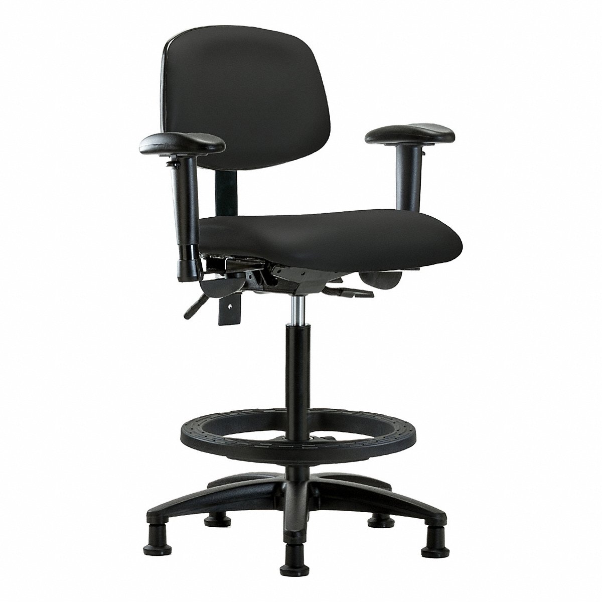 E Com Seating Vinyl Chair, Hi, T, Aa, Fr, Stat, Blk (BR-VHBCH-RG-T1-A1-BF-RG-8540)