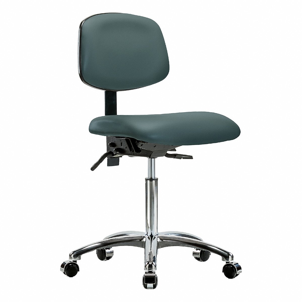 E Com Seating Vinyl Chair Chrome, Med, T, Cast, Blue (BR-VMBCH-CR-T1-A0-NF-CC-8546)