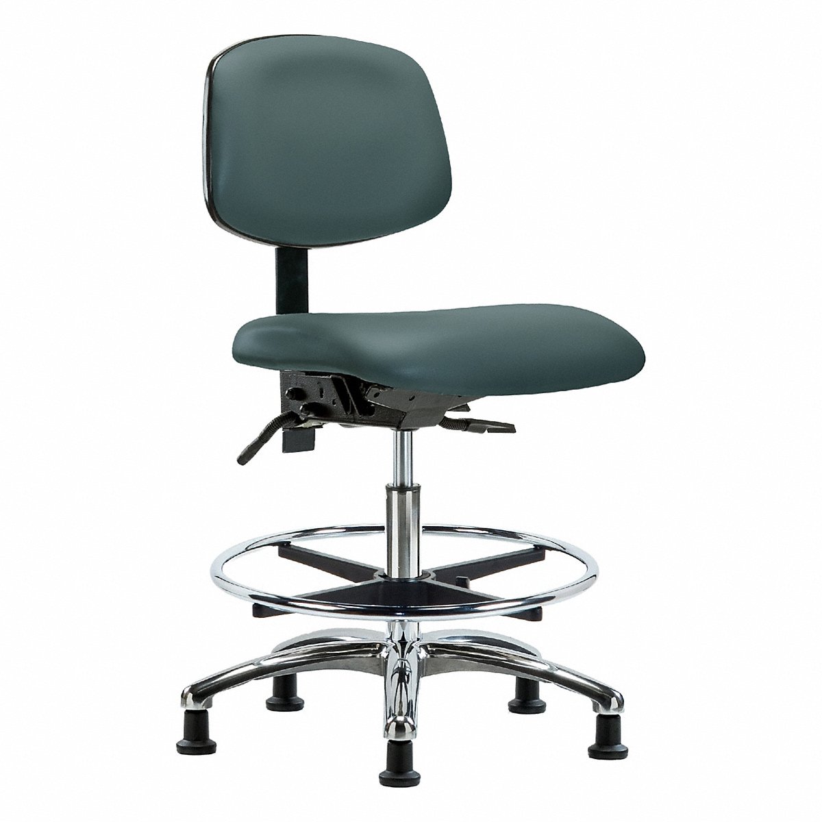 E Com Seating Vinyl Chair Chrome, Med, Fr, Cast, Blue (BR-VMBCH-CR-T0-A0-CF-RG-8546)