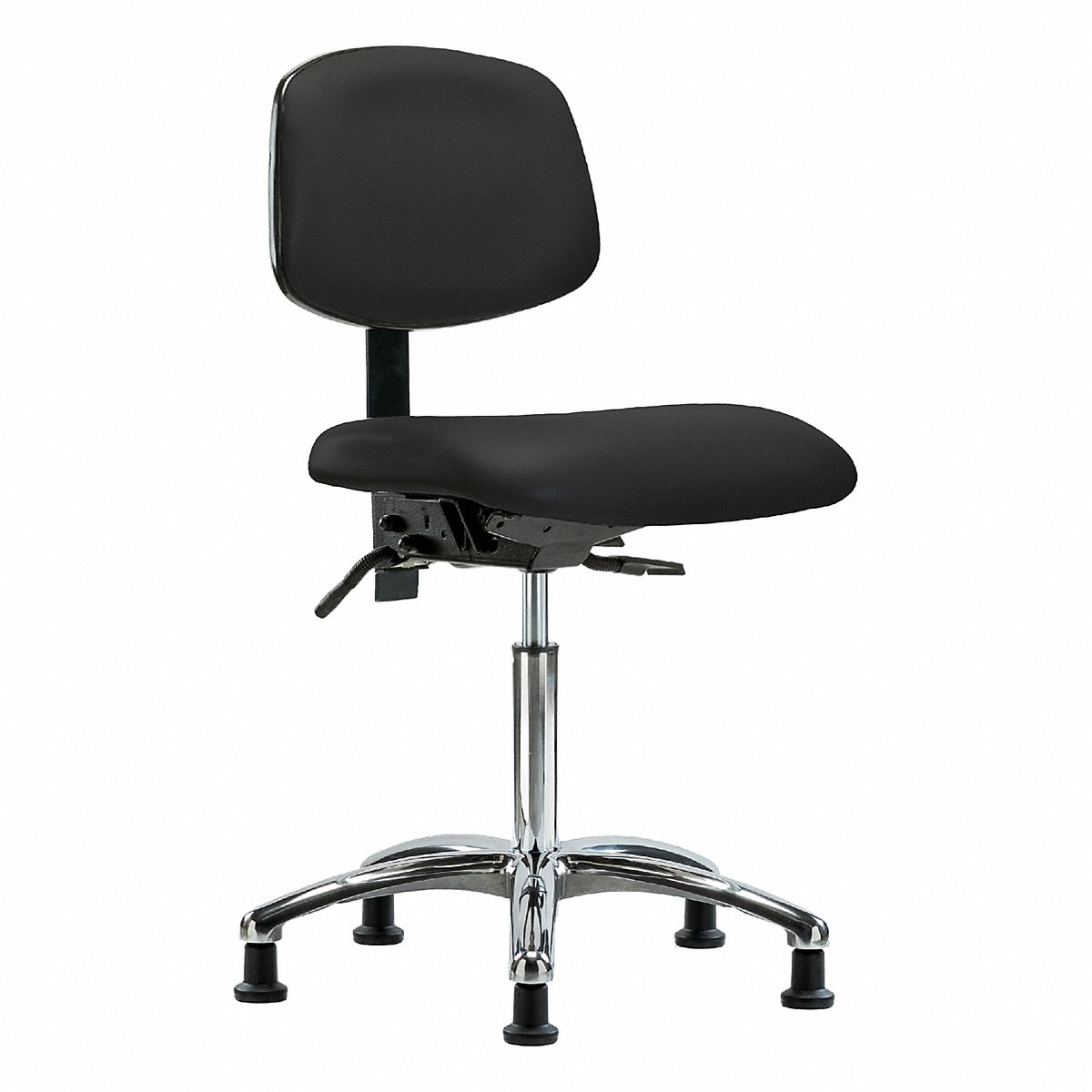 E Com Seating Vinyl Chair Chrome, Med, T, Stat, Blk (BR-VMBCH-CR-T1-A0-NF-RG-8540)
