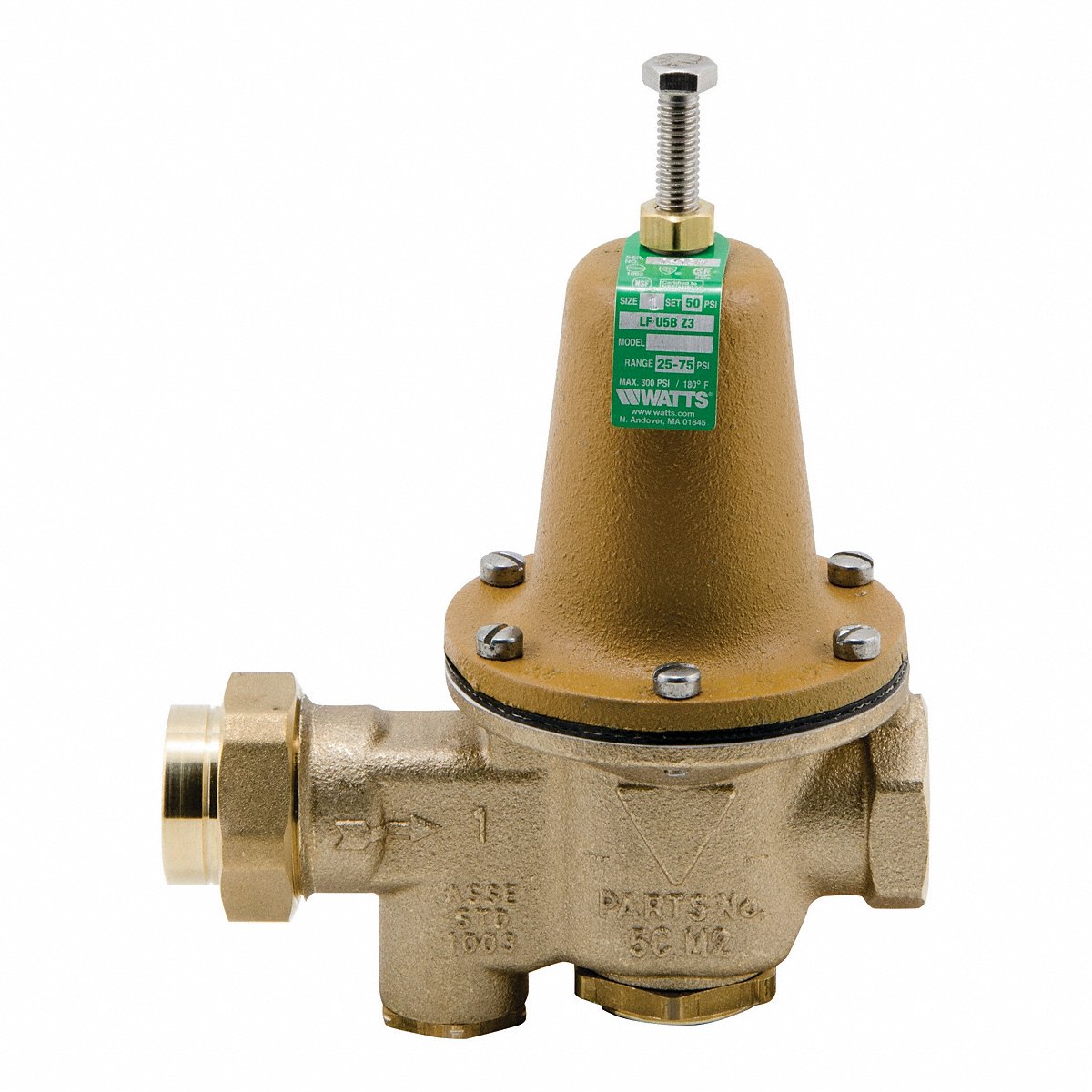 Watts Water Pressure Reducing Valve, 3/4 In., 4 In (3/4 LF U5BZ3)