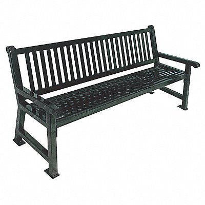 Outdoor Bench 72 in H 27 in W Black