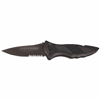 Folding Knife Serrated 9-1/2 In. Black