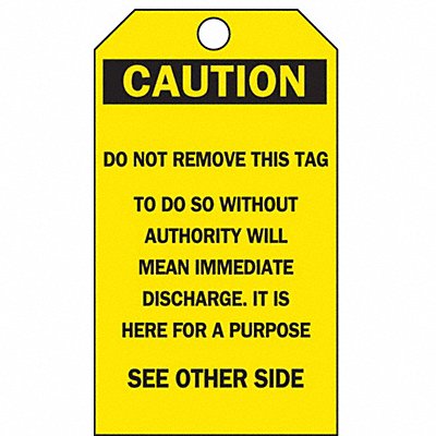 Caut Tag 5-3/4 x 3 In Bk/Yel OSHA PK25