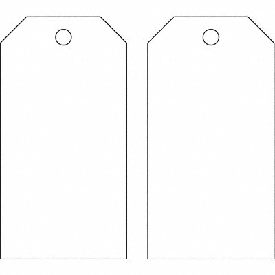 Blank Tag 5-3/4 x 3 In Wht Met PK25