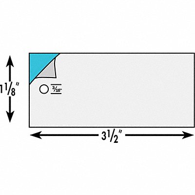 Blk Tag 1-1/8 x 3-1/2 In Sil Rect PK25