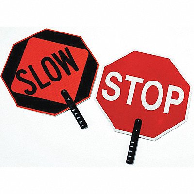 Paddle Sign Stop/Slow Plastic