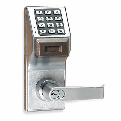 Electronic Lock Brushed Chrome 12 Button