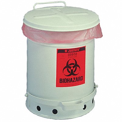 Biohazard Waste Can 15-7/8 in H